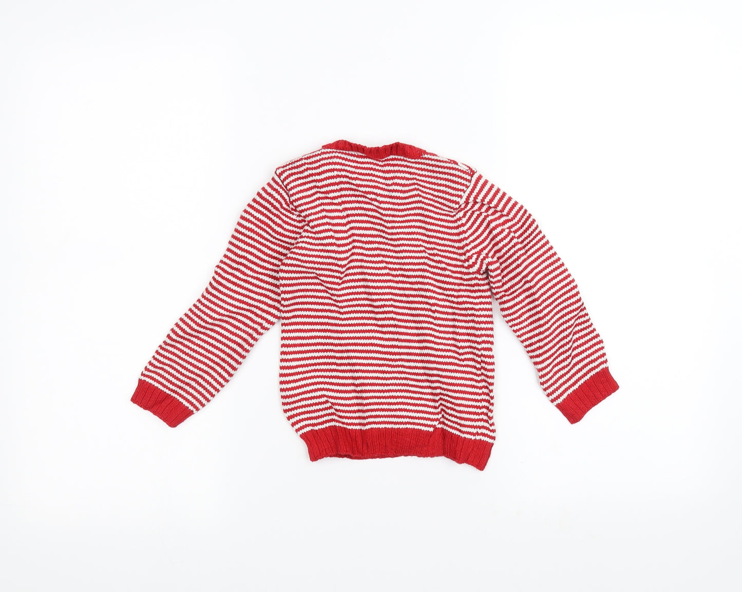 F&F Baby White Striped Knit Pullover Jumper Size 18-24 Months  - Christmas
