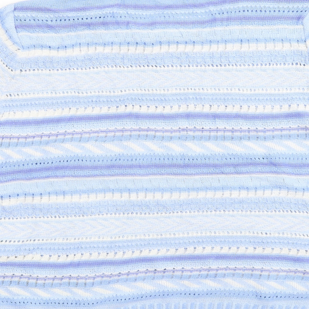Marks and Spencer Womens Blue Striped Knit Pullover Jumper Size 14