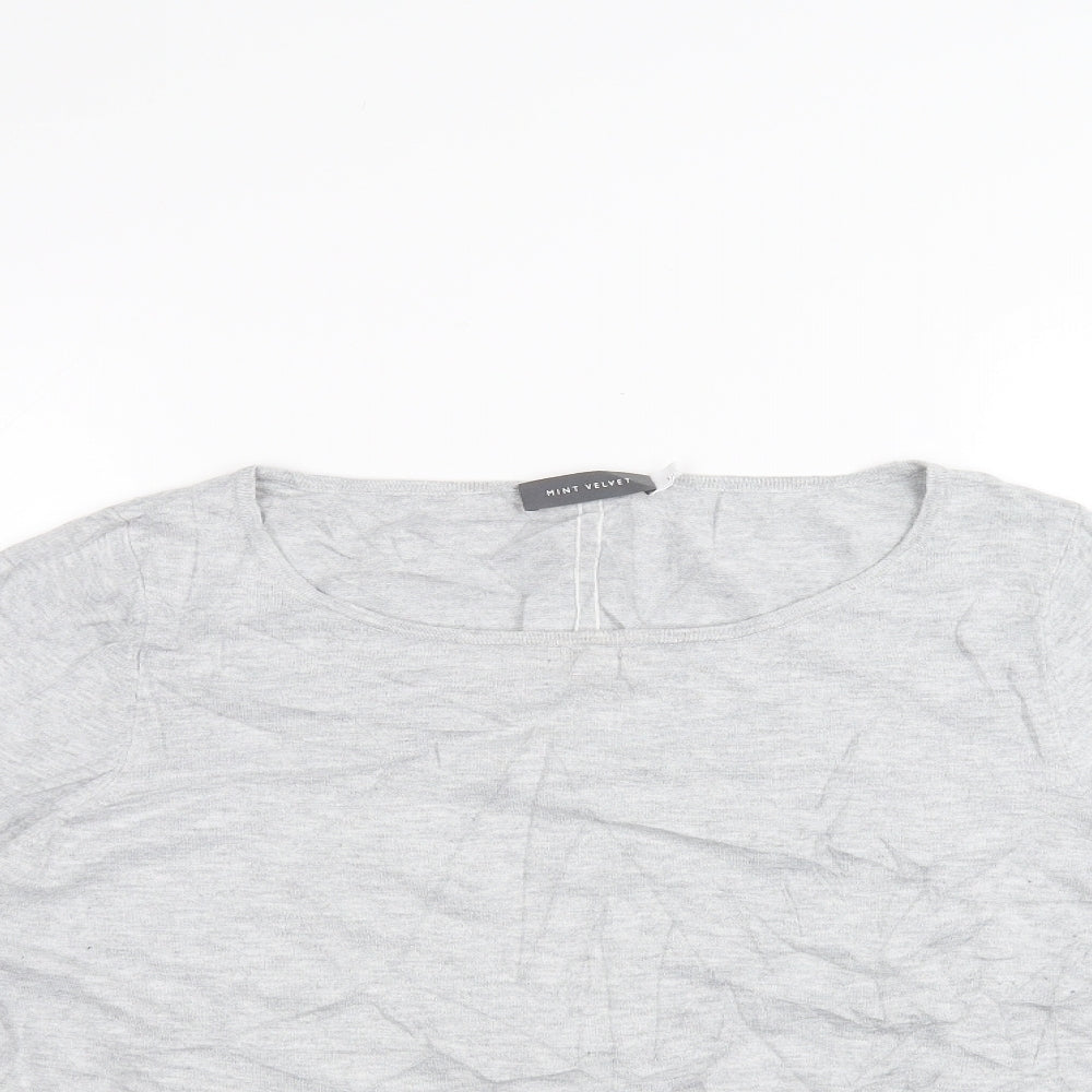 Mini Velvet Womens Grey Striped  Basic T-Shirt Size 16