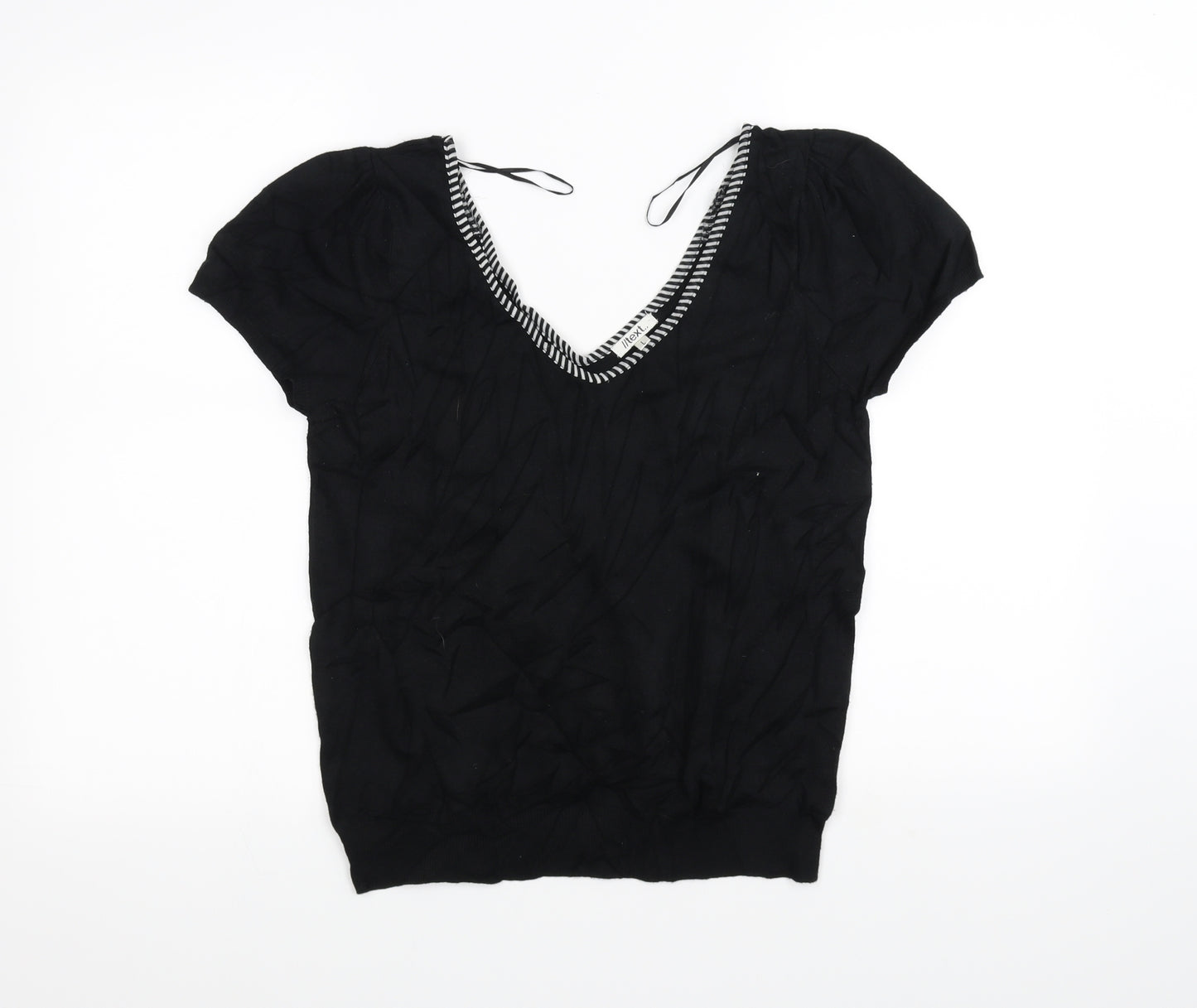 //text Womens Black   Basic T-Shirt Size L