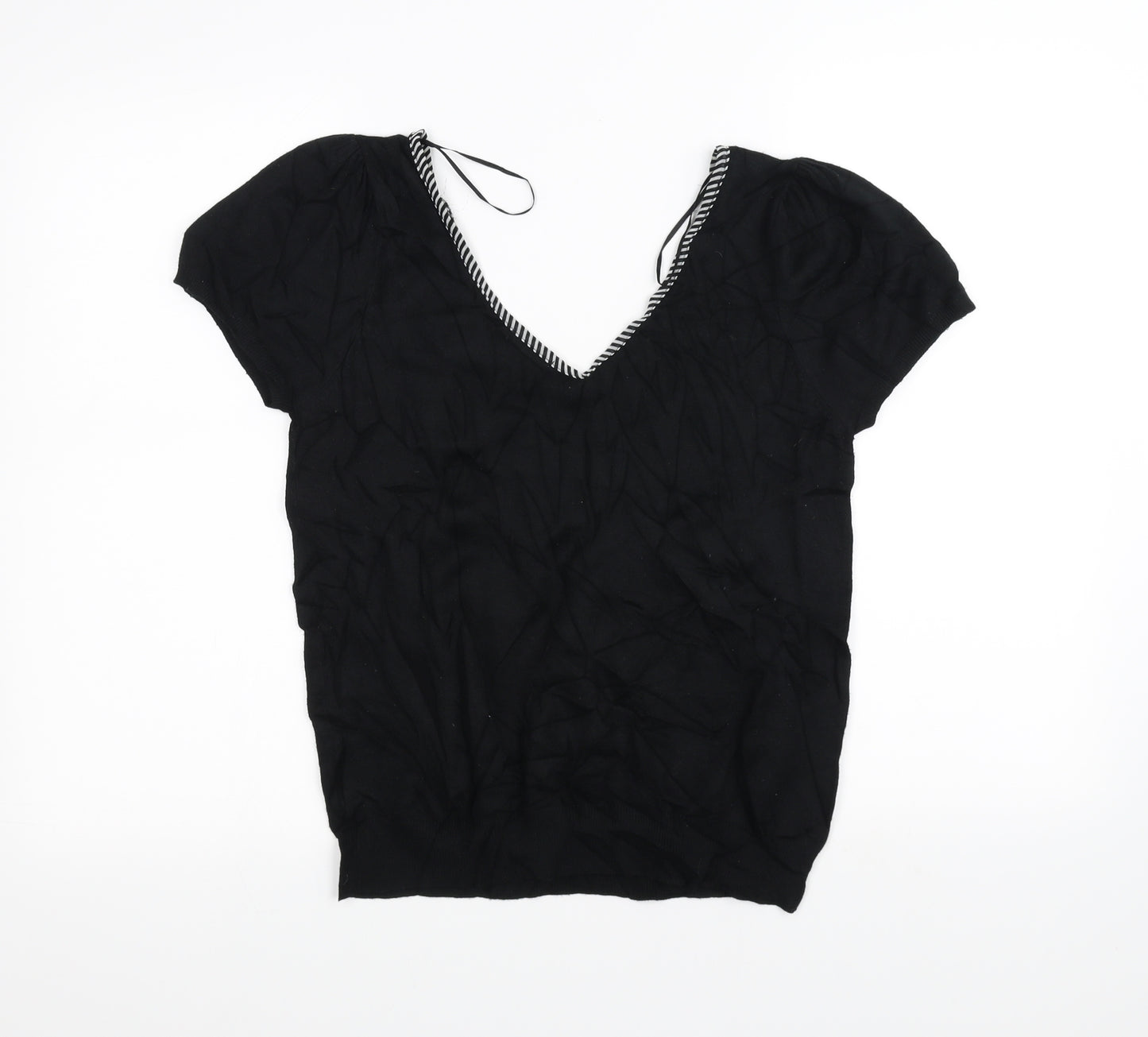 //text Womens Black   Basic T-Shirt Size L