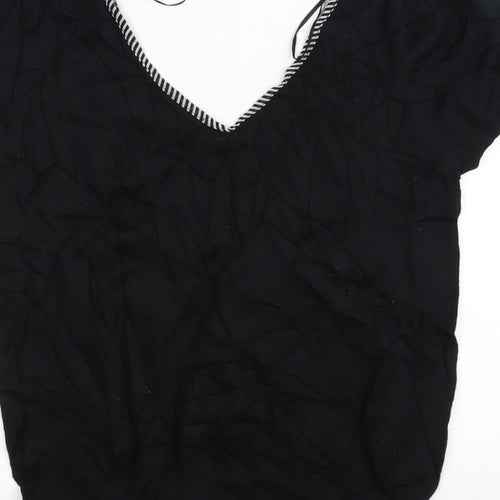 //text Womens Black   Basic T-Shirt Size L