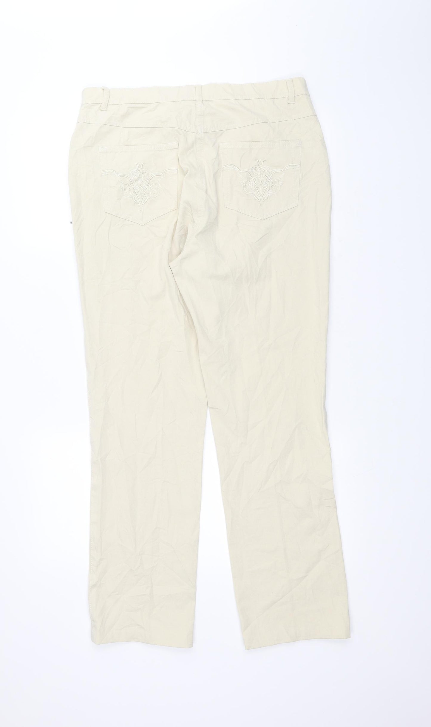 CELINA Womens White   Straight Jeans Size 14 L27 in