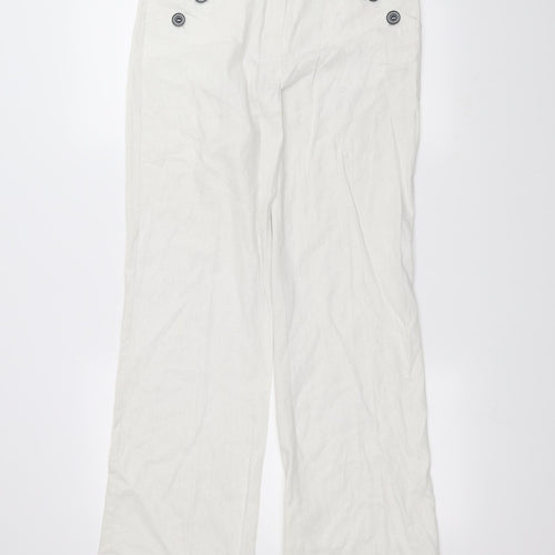 M&Co Womens White   Trousers  Size 10 L29 in
