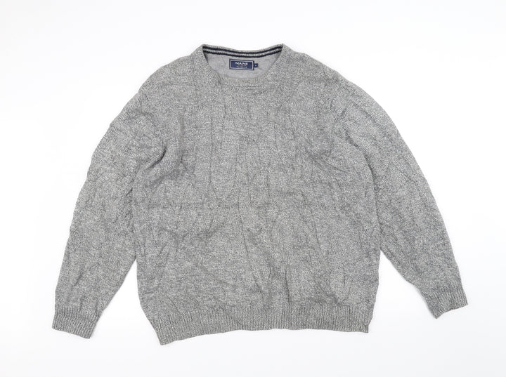 Maine Womens Grey Knit Pullover Jumper Size XL