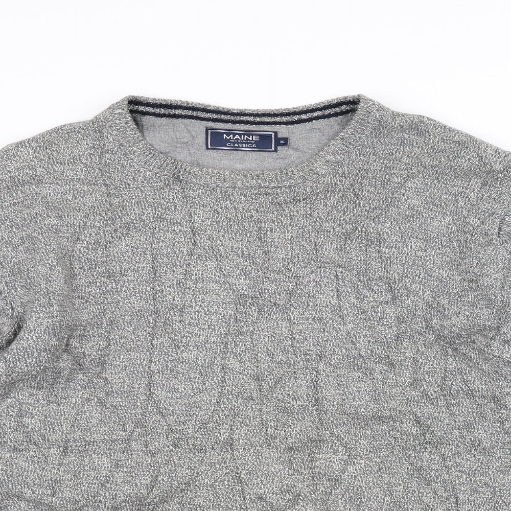 Maine Womens Grey  Knit Pullover Jumper Size XL