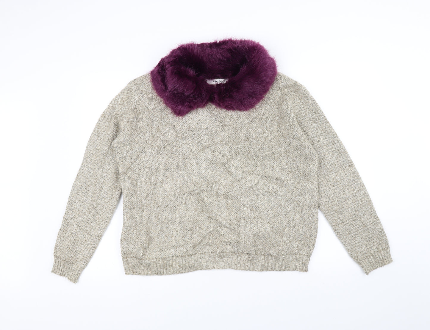 Mango Womens Brown  Knit Pullover Jumper Size M