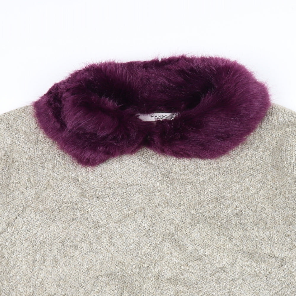 Mango Womens Brown  Knit Pullover Jumper Size M