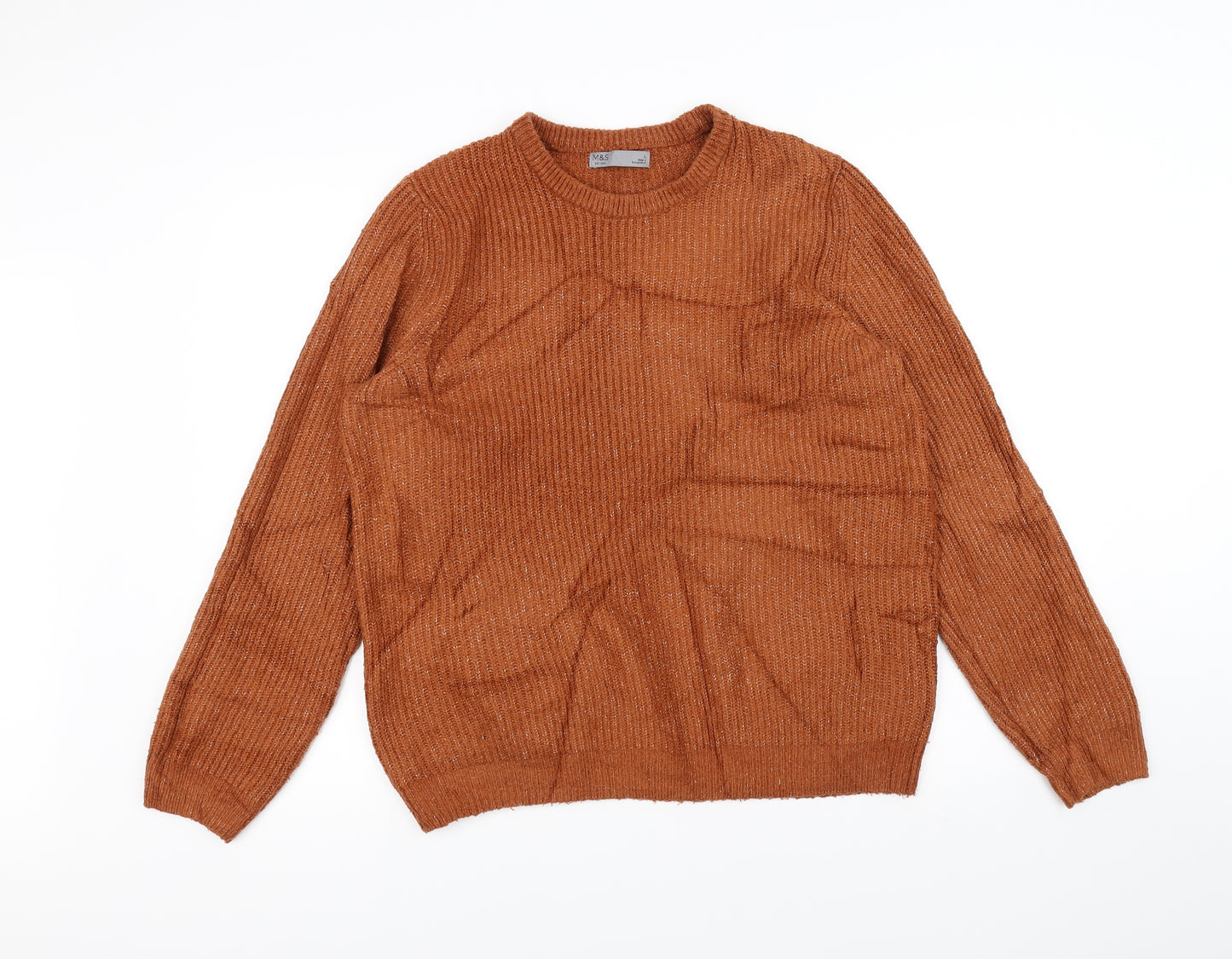 Marks and Spencer Mens Orange  Knit Pullover Jumper Size L