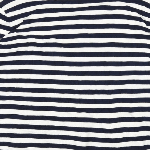 M&Co Womens Blue Striped Knit Cardigan Jumper Size 18