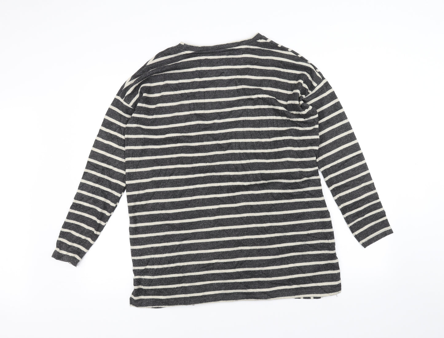 PEP&CO Womens Black Striped  Basic T-Shirt Size 12