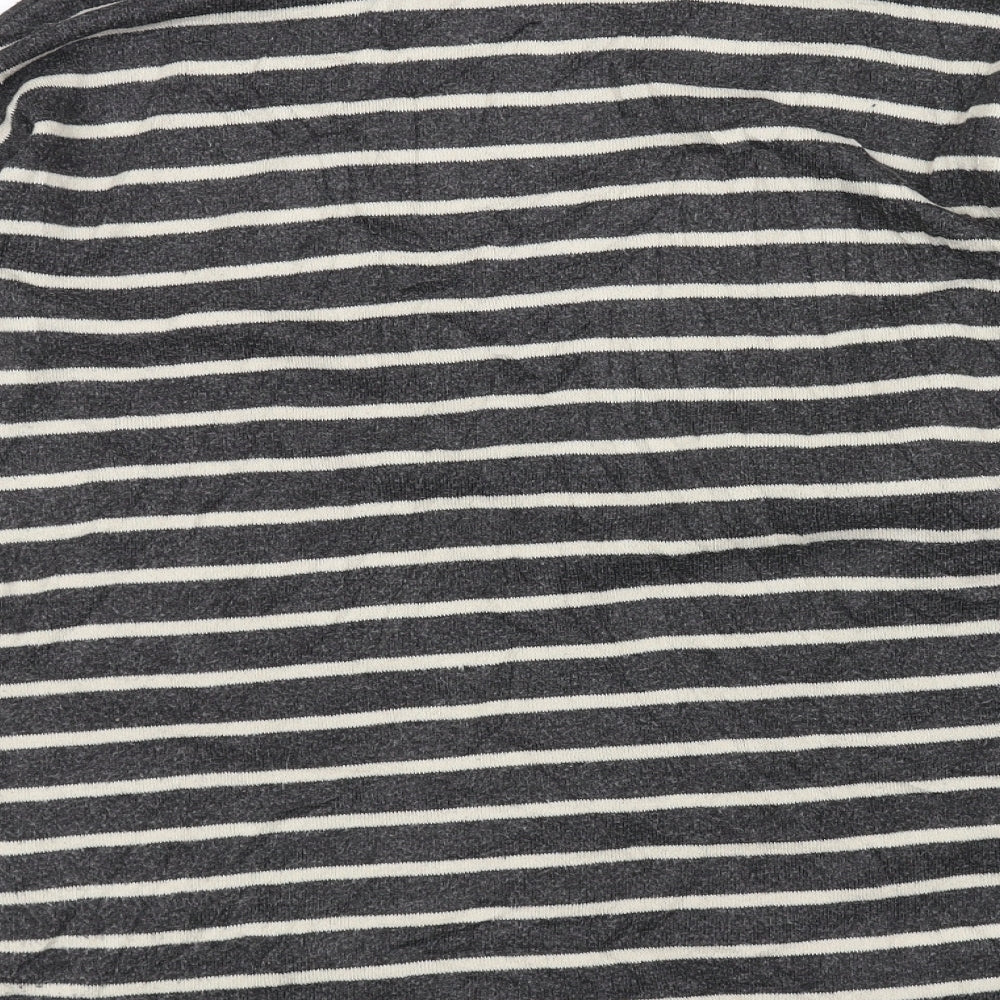 PEP&CO Womens Black Striped  Basic T-Shirt Size 12