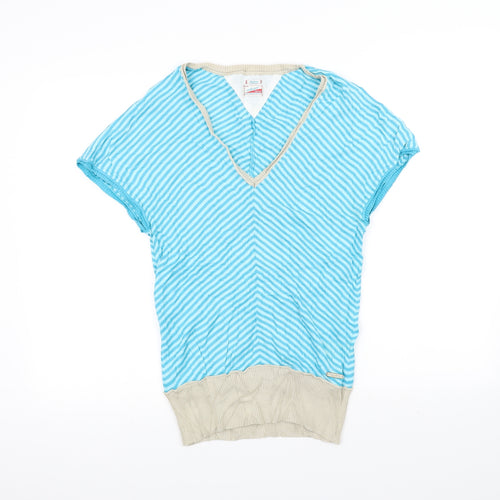 Hilfiger Womens Blue Striped  Basic T-Shirt Size M