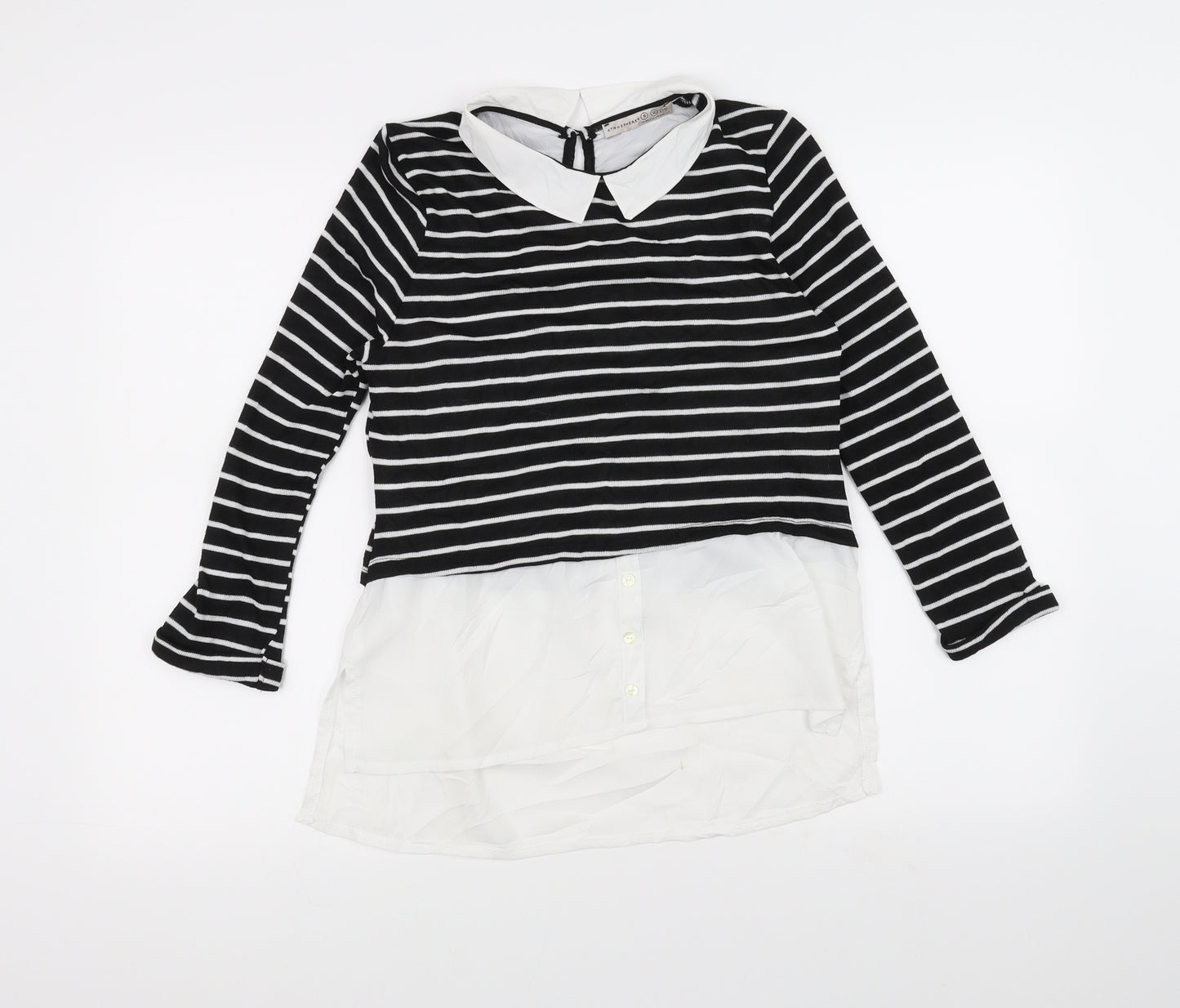 Atmosphere Womens Black Striped  Basic T-Shirt Size 8