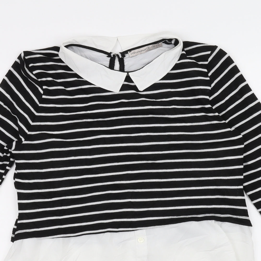 Atmosphere Womens Black Striped  Basic T-Shirt Size 8