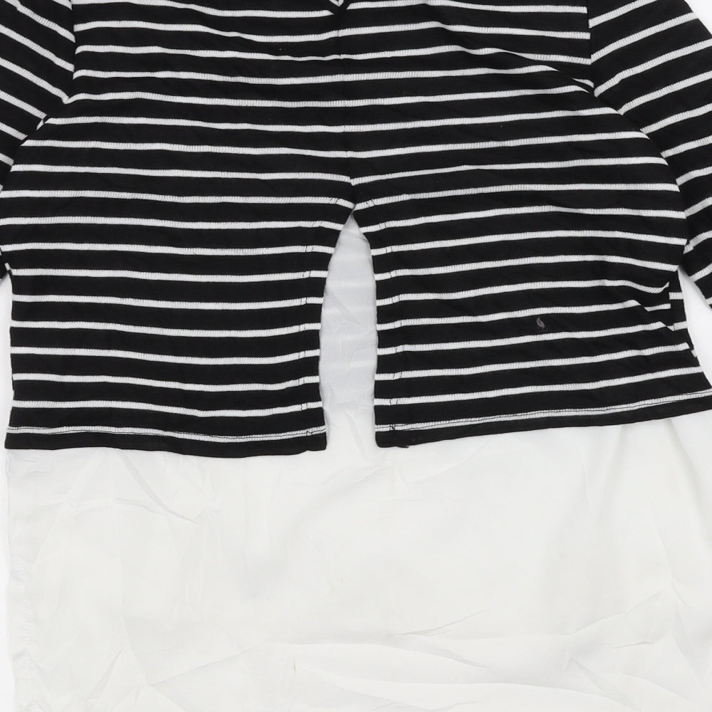 Atmosphere Womens Black Striped  Basic T-Shirt Size 8