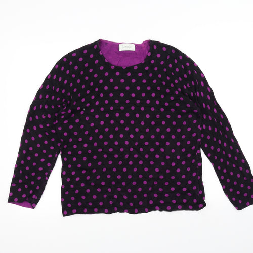Jumper Womens Black Polka Dot  Pullover Jumper Size L