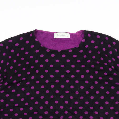 Jumper Womens Black Polka Dot  Pullover Jumper Size L