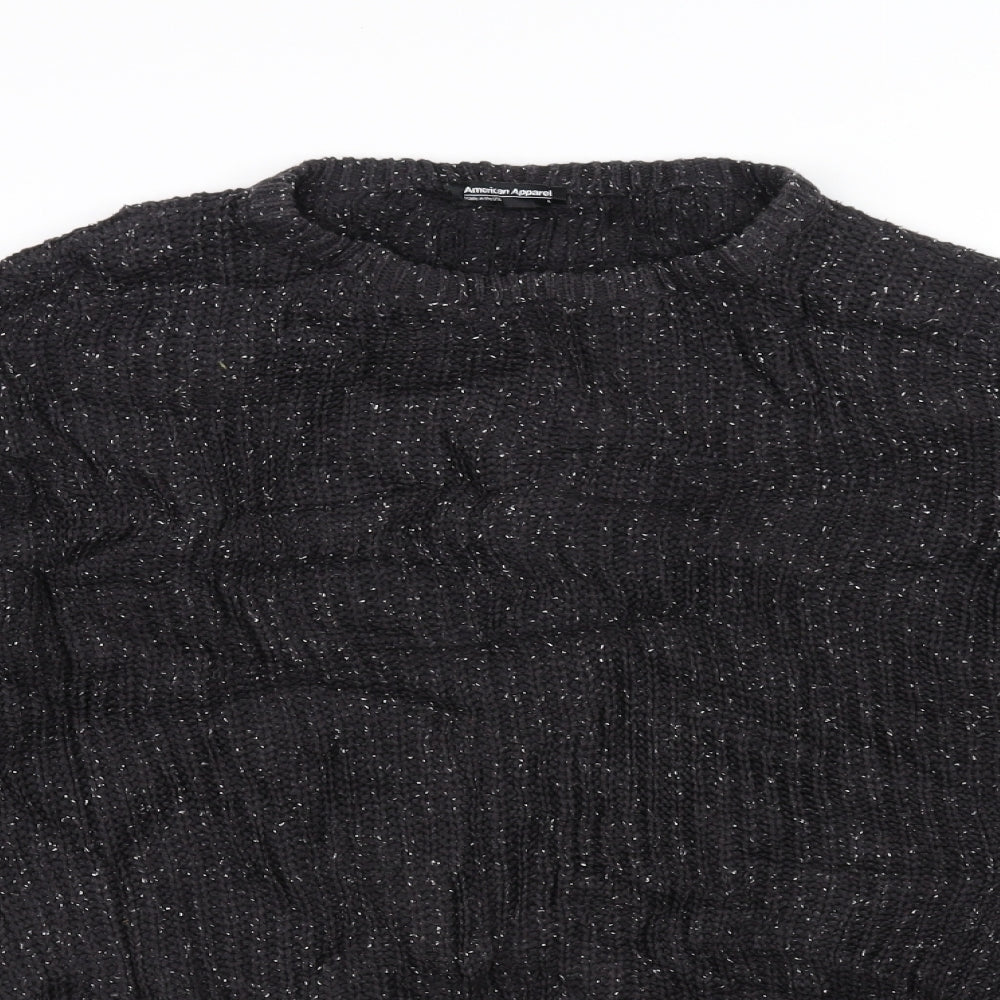 American Apparel Womens Black  Knit Pullover Jumper Size L