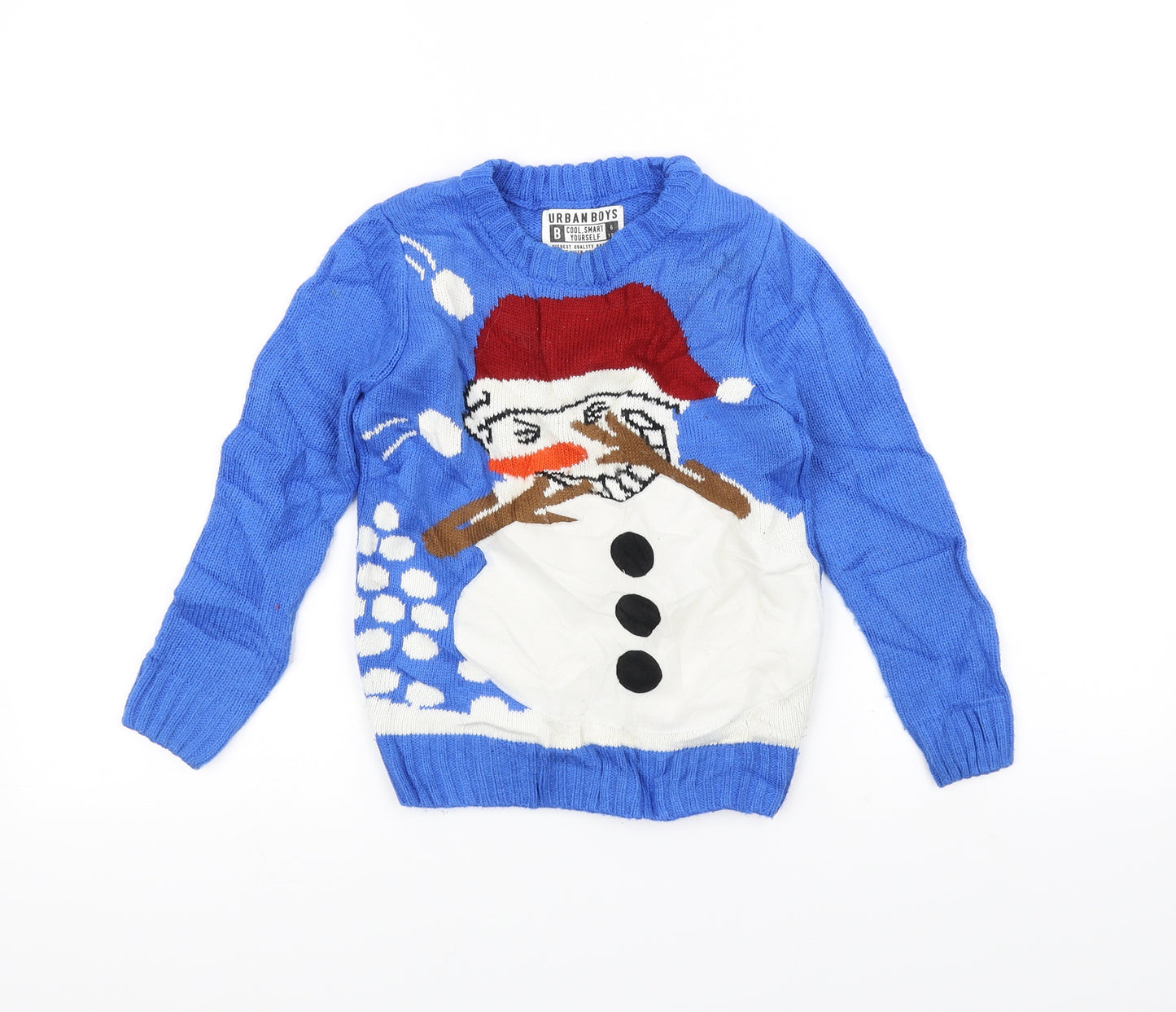 Urban boys Boys Blue  Knit Pullover Jumper Size 6 Years