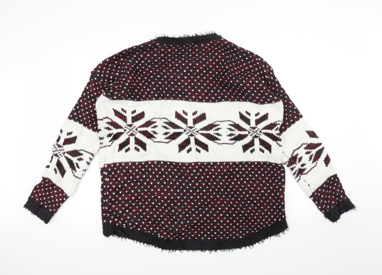 Jennyfer Womens Red  Knit Pullover Jumper Size L  - Christmas