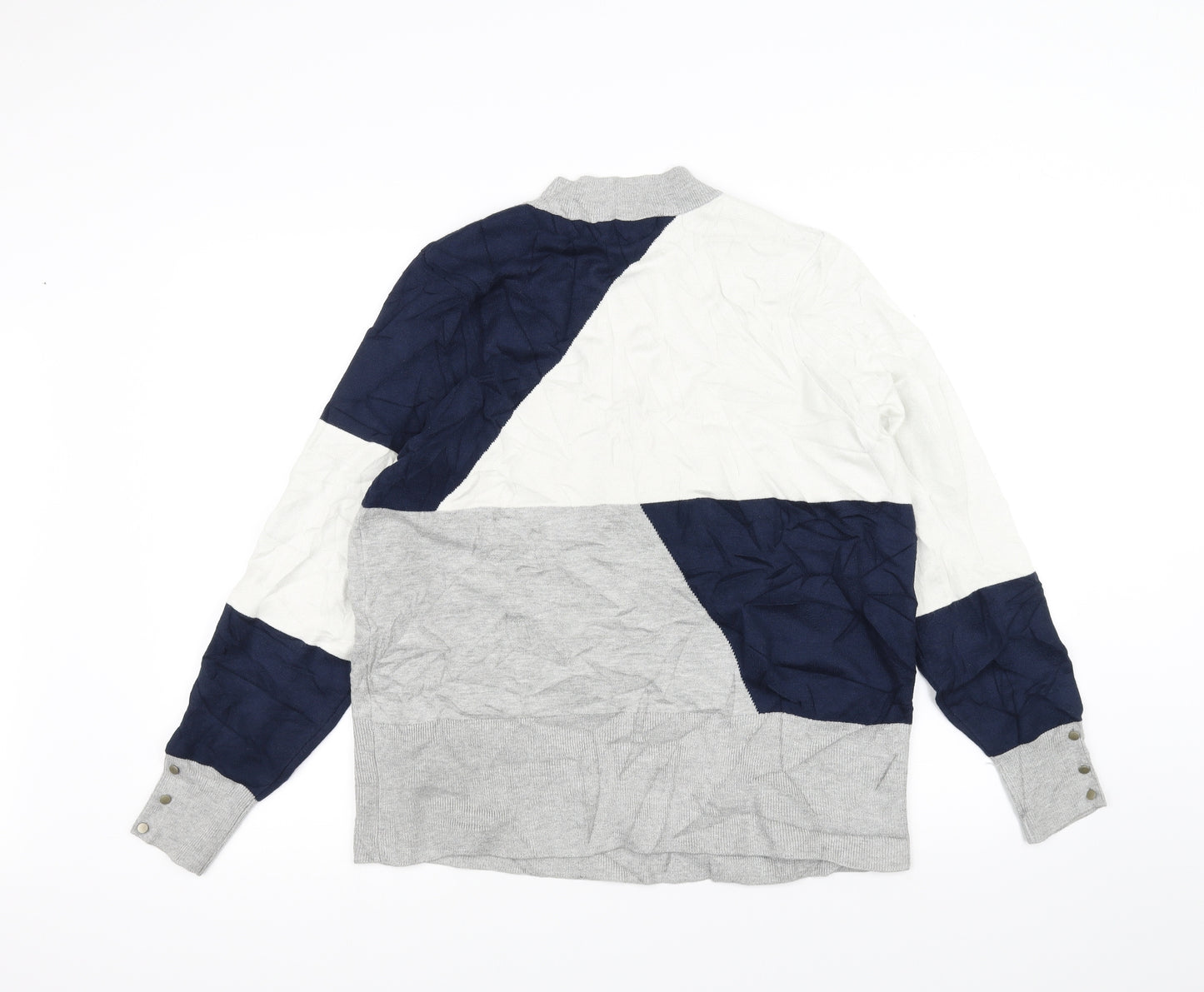 Marks and Spencer Womens Grey Geometric  Pullover Jumper Size 18