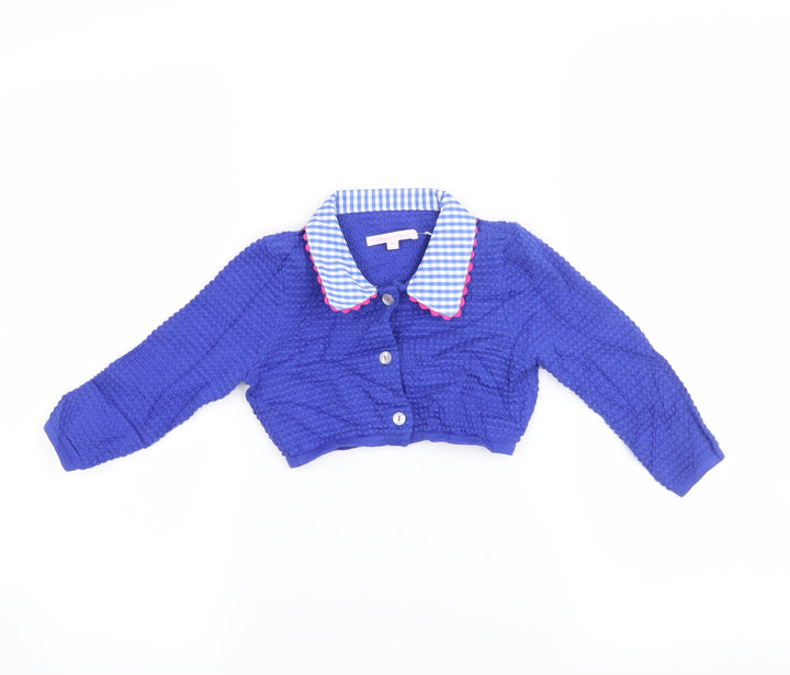 Nicholas & Bears Girls Blue   Cardigan Jumper Size 3 Years  - crop cardigan