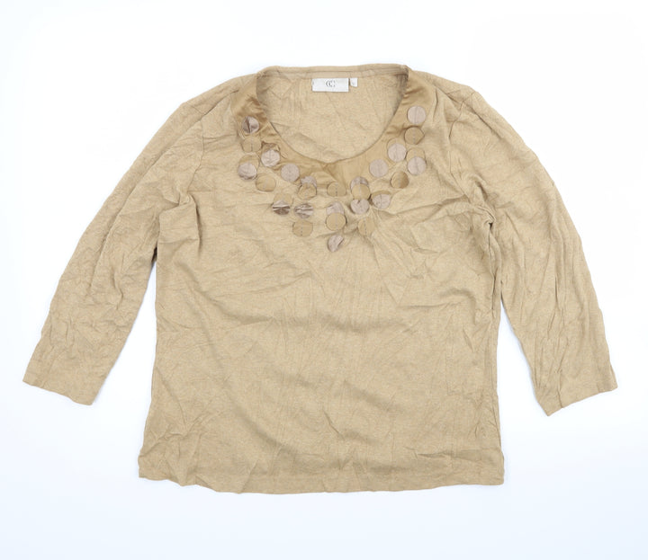 cc Womens Beige   Cardigan Jumper Size M