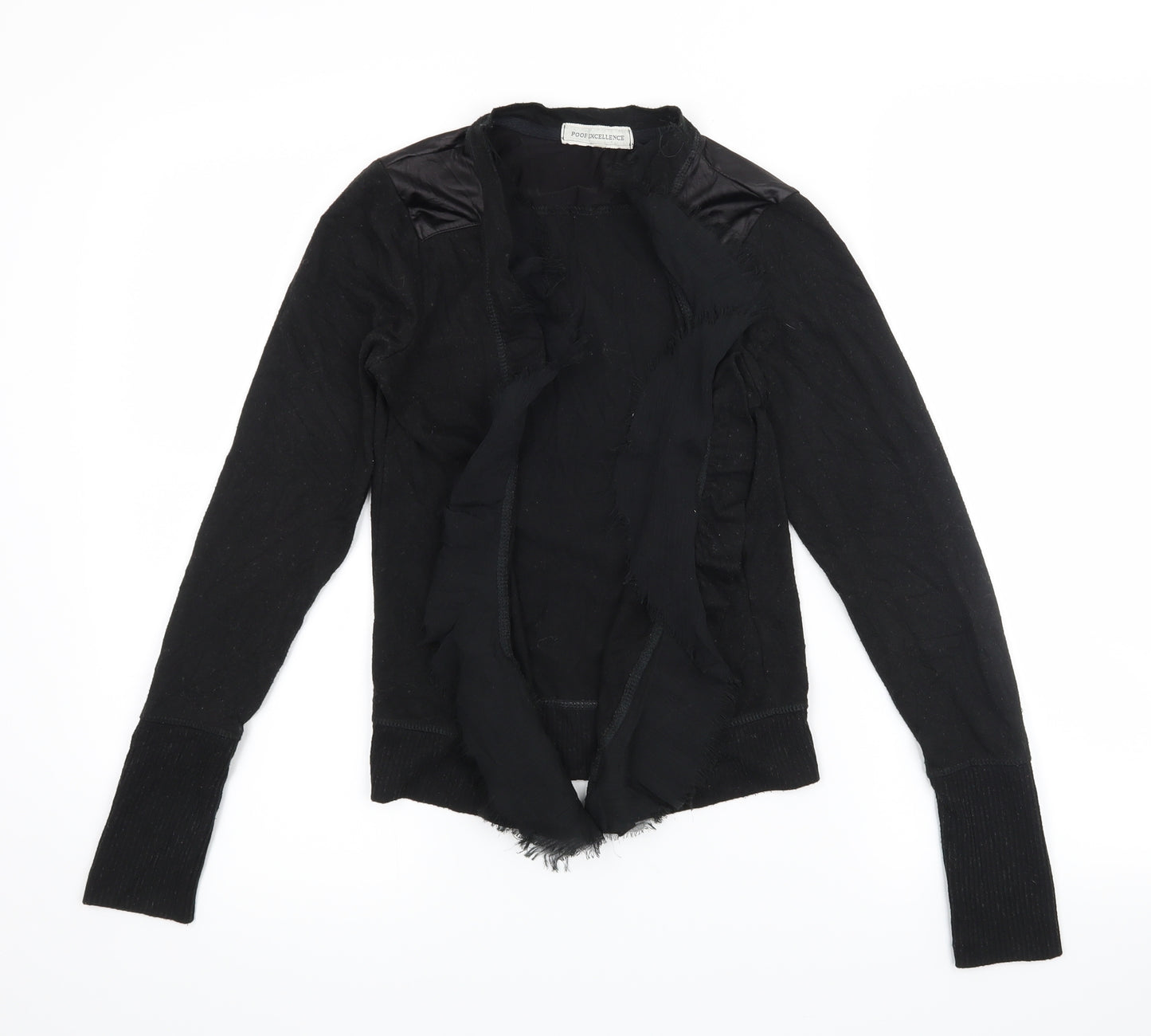 Poof Excellence Womens Black   Cardigan Jumper Size S