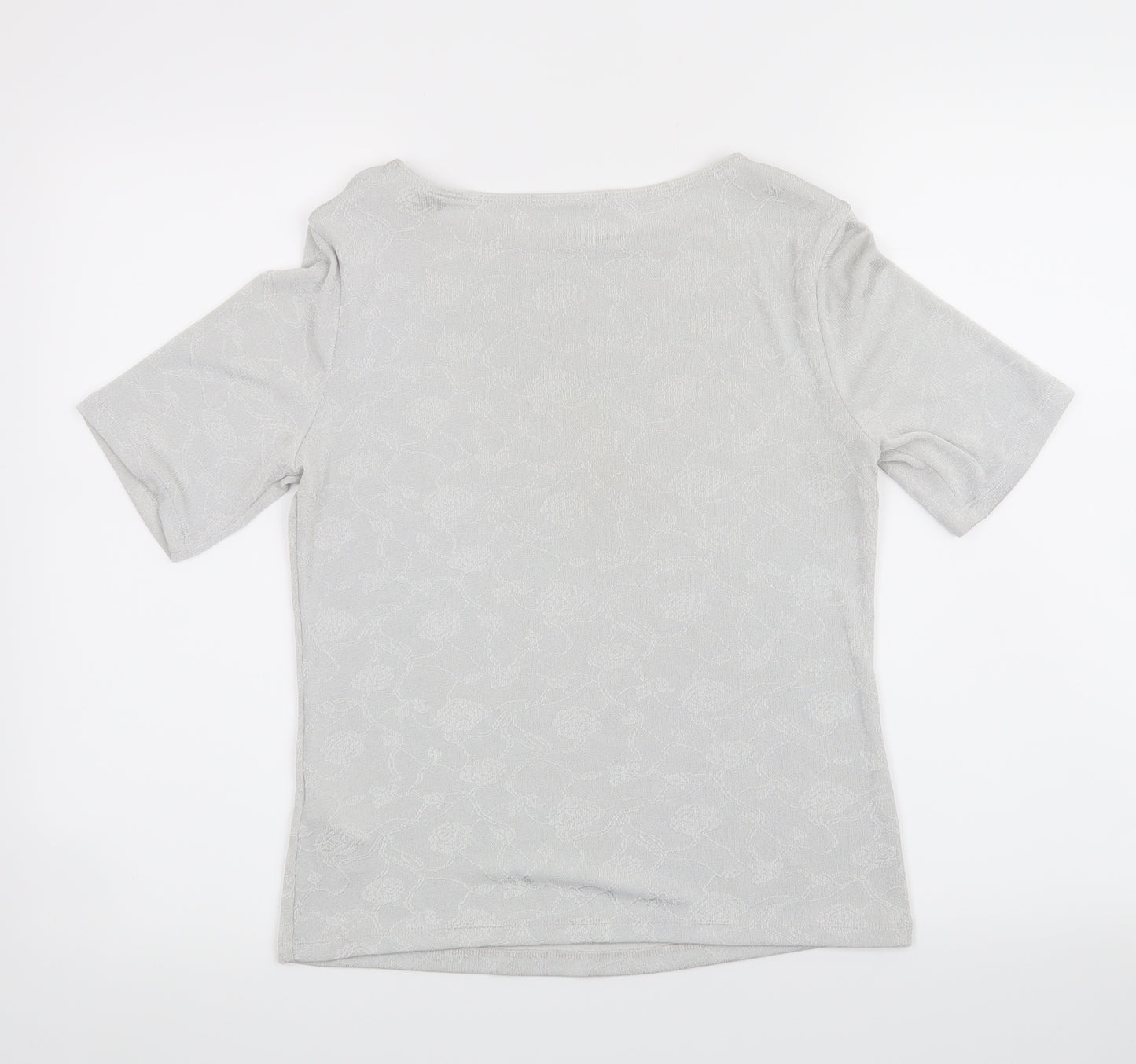 Marks and Spencer Womens Grey Floral  Basic T-Shirt Size 10