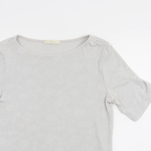 Marks and Spencer Womens Grey Floral  Basic T-Shirt Size 10