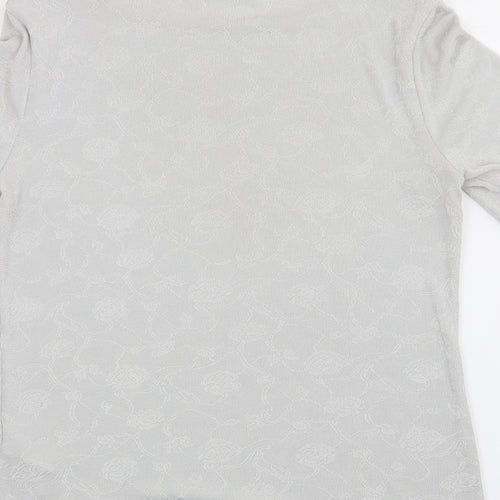 Marks and Spencer Womens Grey Floral  Basic T-Shirt Size 10
