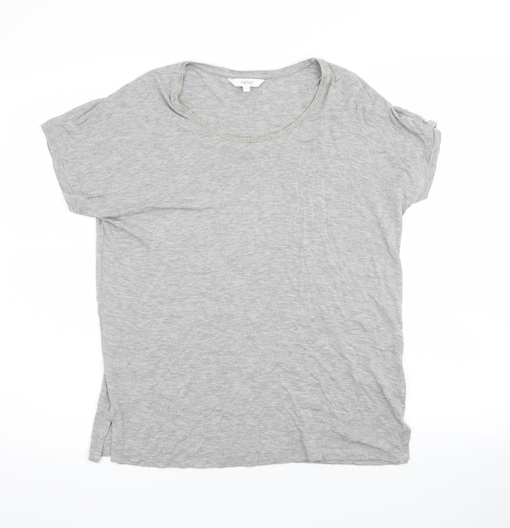 NEXT Womens Grey   Basic T-Shirt Size 8  - beaded neckline