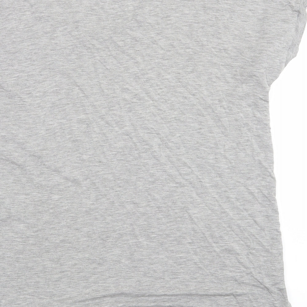 NEXT Womens Grey   Basic T-Shirt Size 8  - beaded neckline