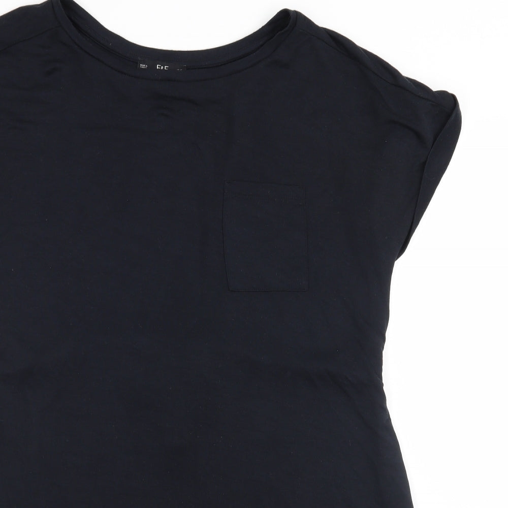 F&F Womens Black   Basic T-Shirt Size 12  - oversized t-shirt