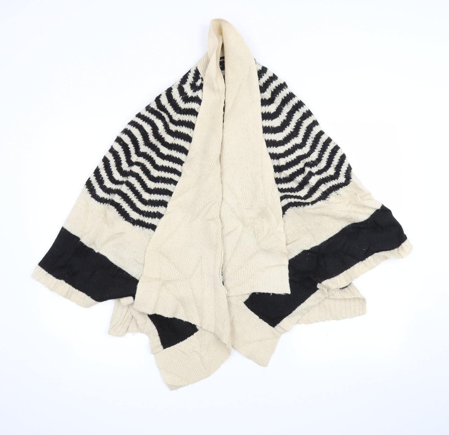 Warehouse Womens Beige Striped  Cardigan Jumper Size M  - poncho cardigan
