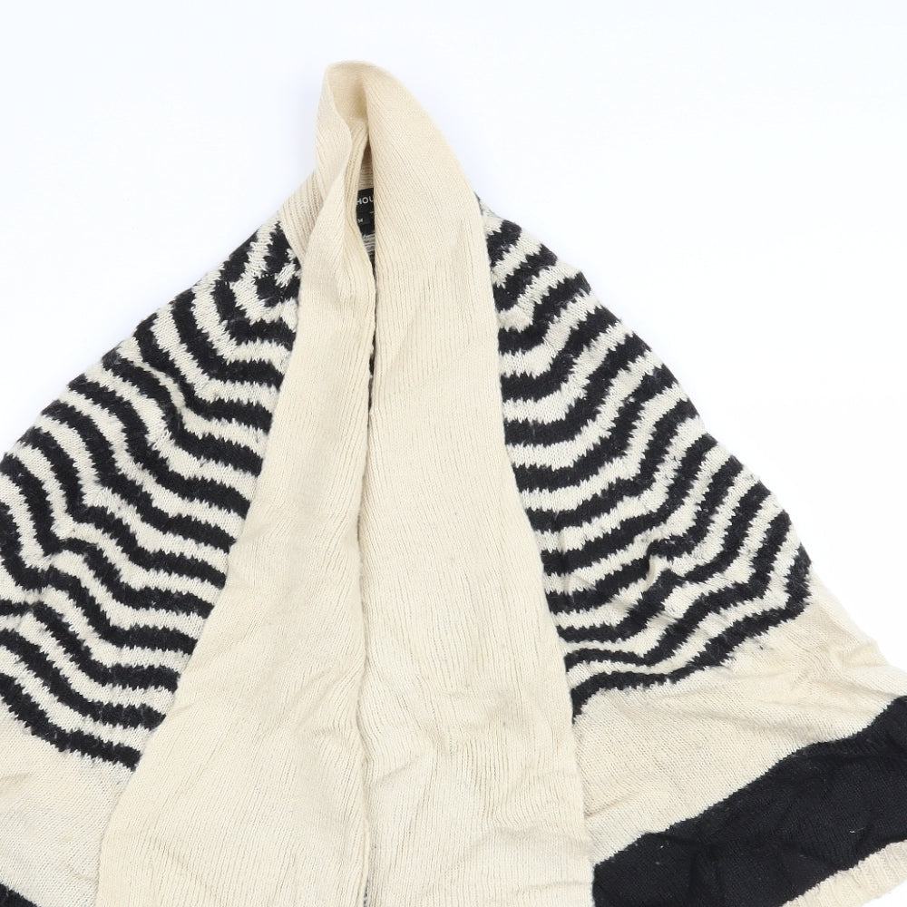 Warehouse Womens Beige Striped  Cardigan Jumper Size M  - poncho cardigan