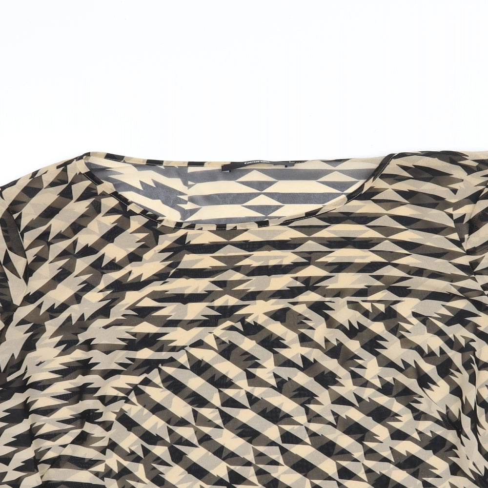 George Womens Beige Herringbone  Basic Blouse Size 12