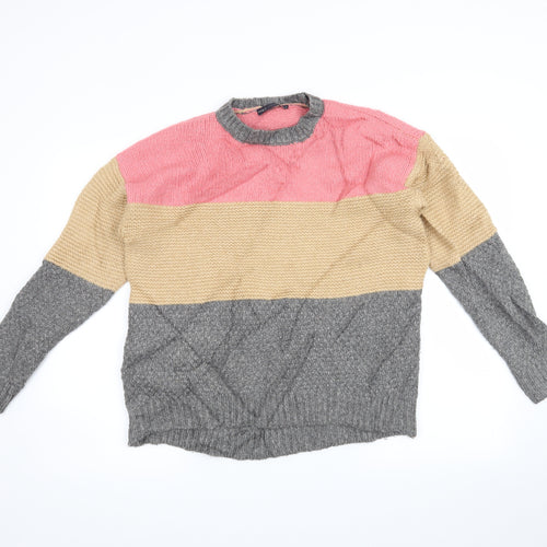 Marks and Spencer Womens Grey Striped  Pullover Jumper Size M