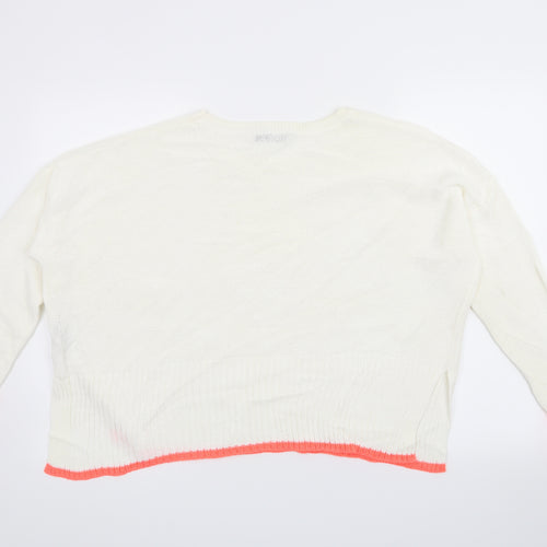 Mint Velvet Womens White   Pullover Jumper Size 14  - stripes on sleeve