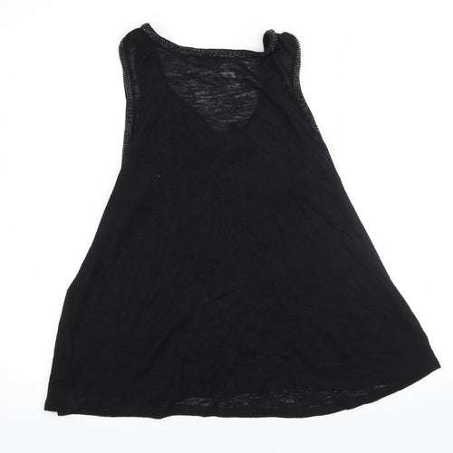 NEXT Womens Black   Basic Tank Size 14  - Beaded Collar