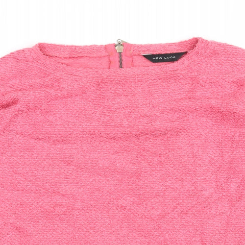 New Look Womens Pink   Pullover Jumper Size 6  - crop jumper