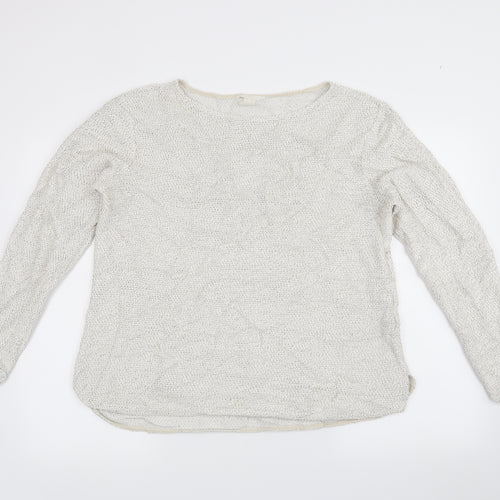 H&M Womens White   Pullover Jumper Size M