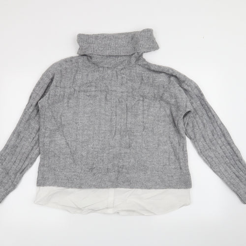 New Look Womens Grey   Pullover Jumper Size M  - Turtle Neck Jumper