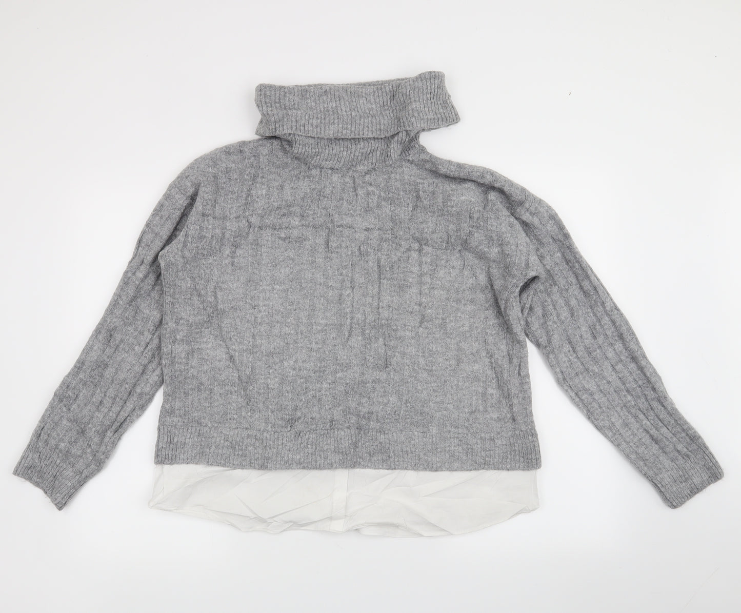 New Look Womens Grey   Pullover Jumper Size M  - Turtle Neck Jumper