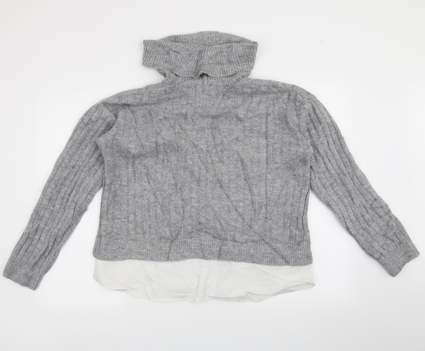 New Look Womens Grey   Pullover Jumper Size M  - Turtle Neck Jumper