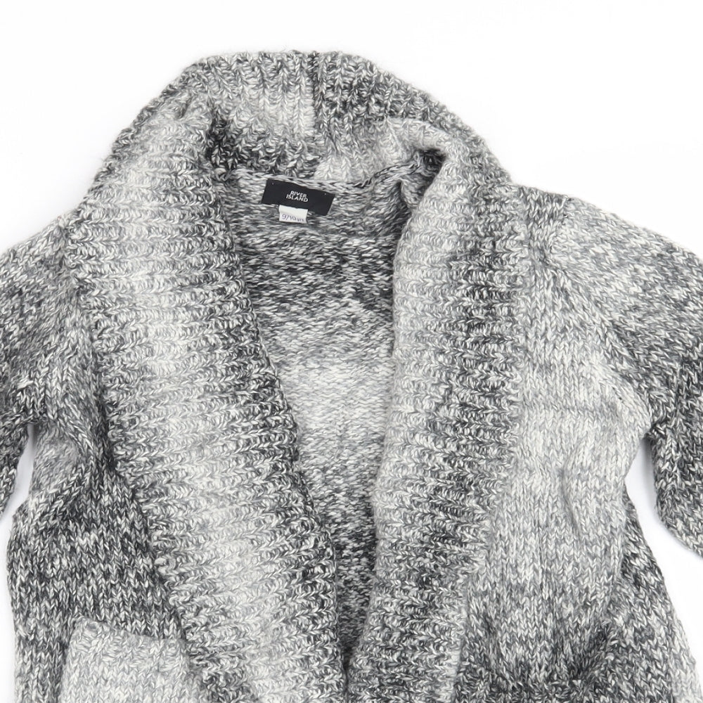 River Island Girls Grey   Basic Coat Coatigan Size 9-10 Years