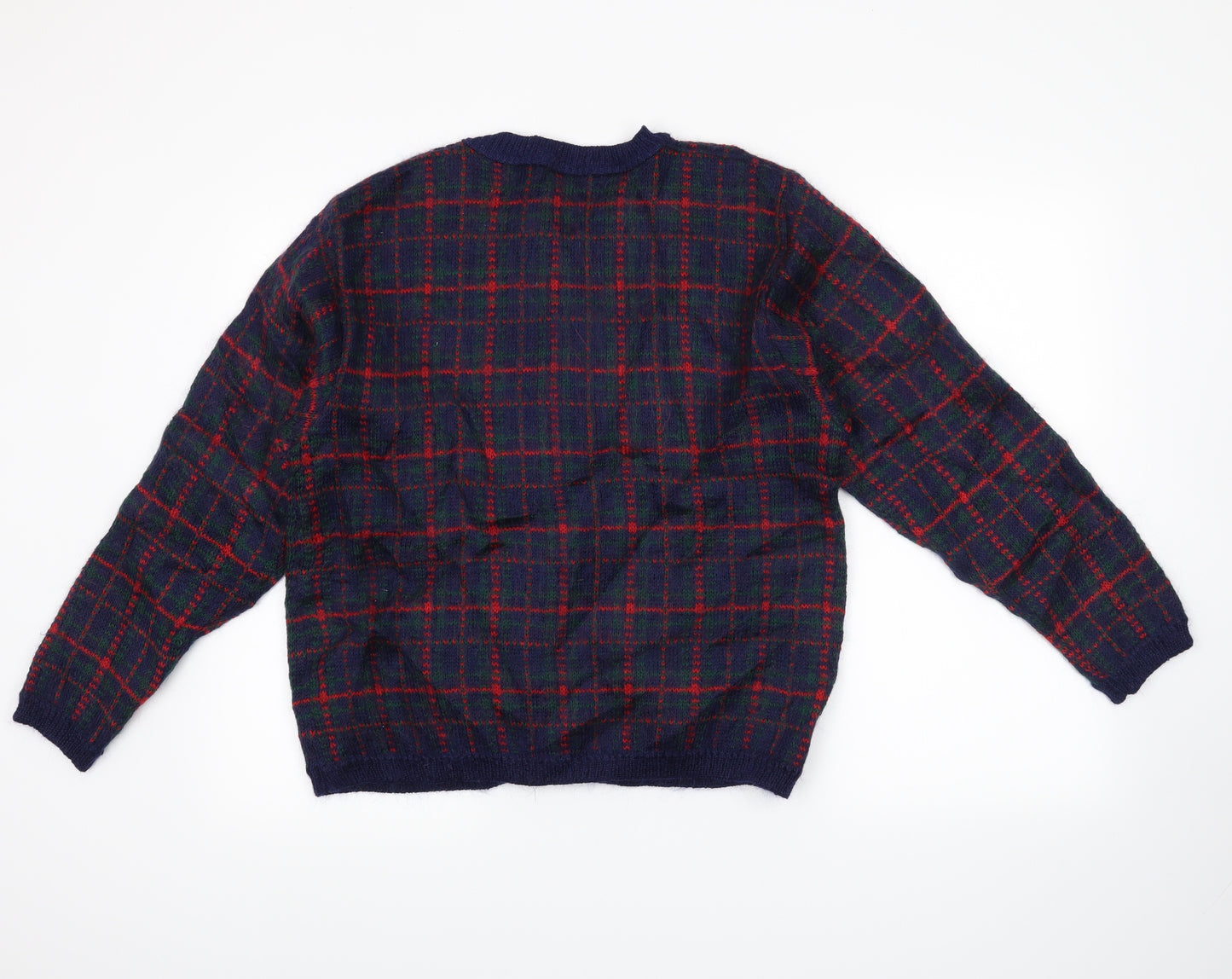 Equorian Womens Red Check  Cardigan Jumper Size M