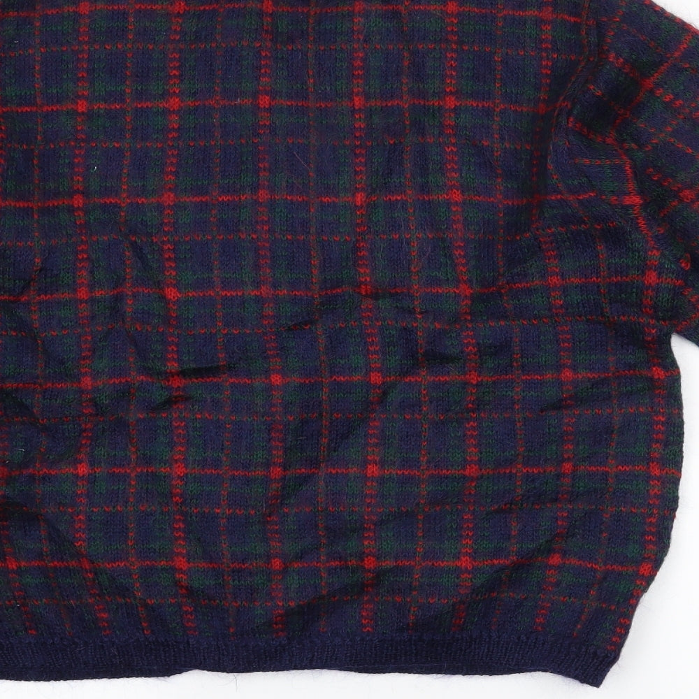 Equorian Womens Red Check  Cardigan Jumper Size M