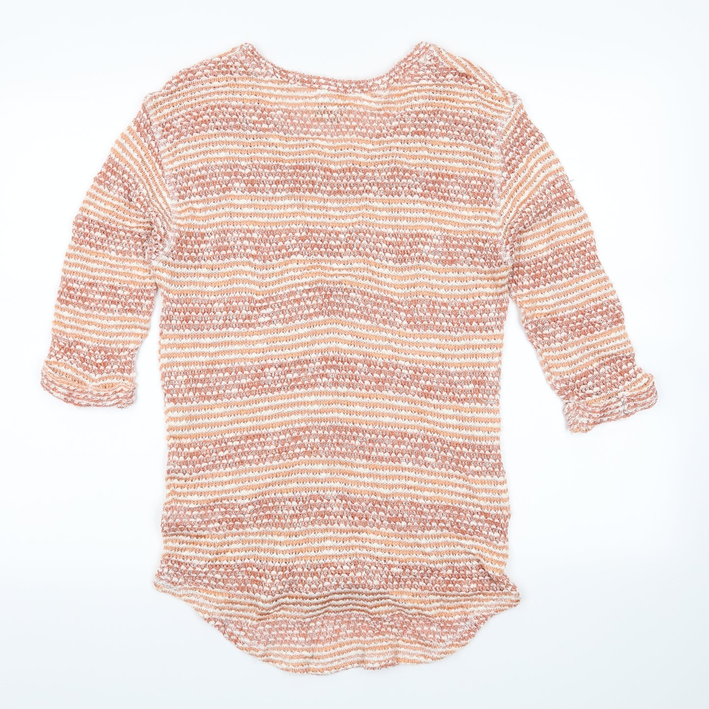 NEXT Womens Orange Striped  Pullover Jumper Size 8